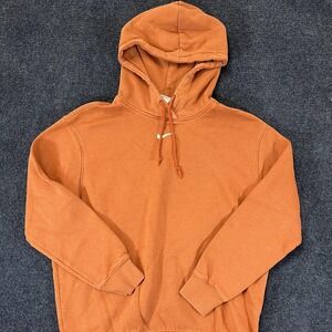 Nike Hoodie Mens Extra Small Orange Swoosh Pullover Hooded Sweatshirt Casual XS